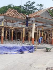 Progres Rehab Aula Balai Desa mencapai 50%